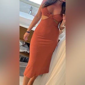 Cut out rust dress
